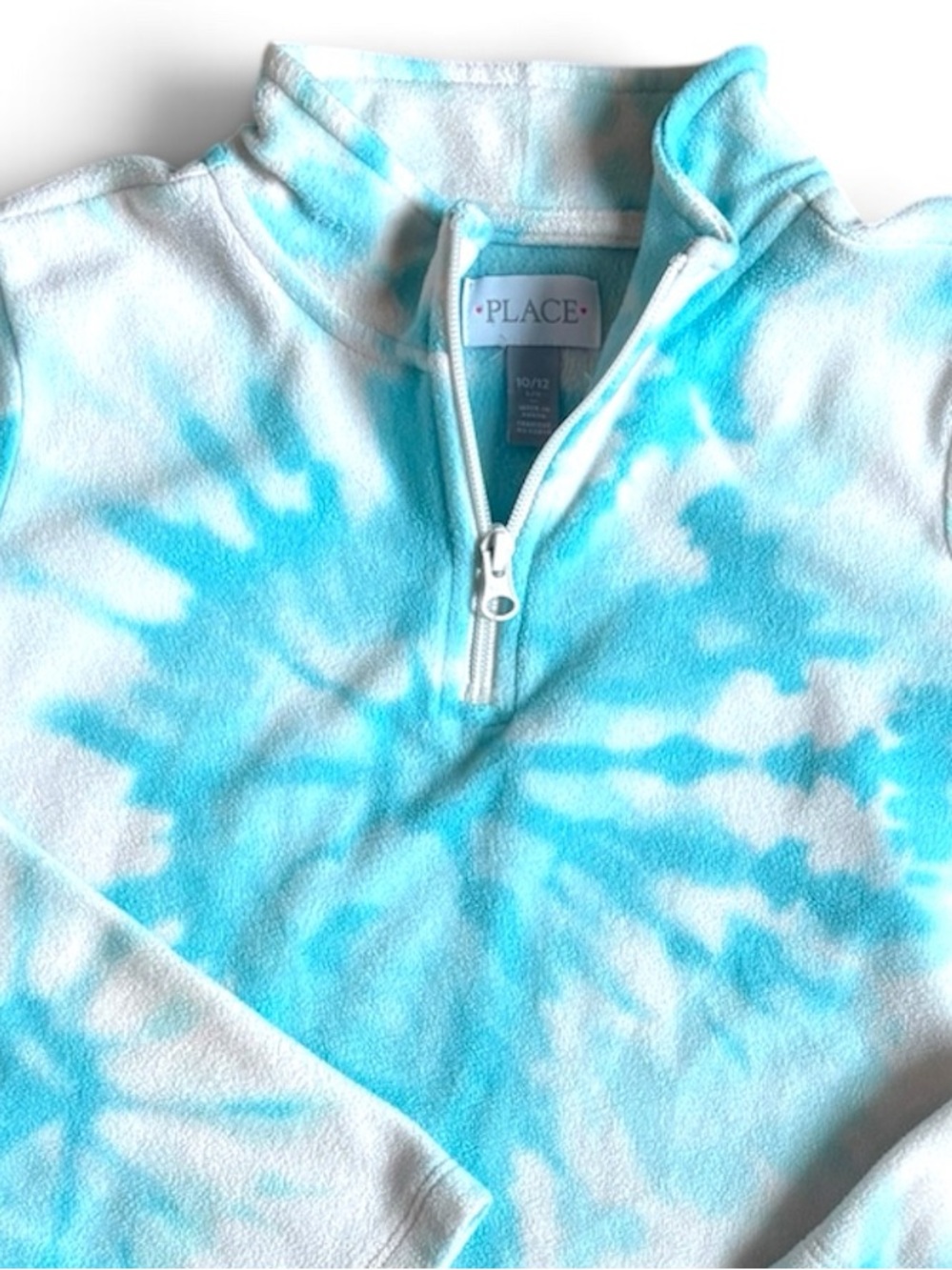 The Children's Place White and Light Blue Tie-Dye Fleece